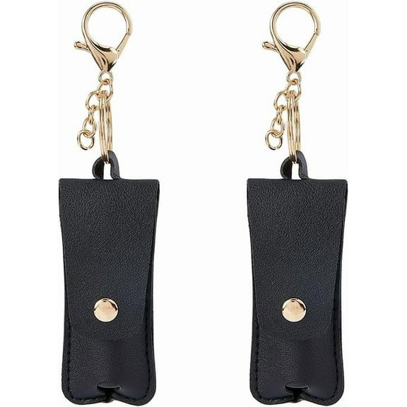 PU Leather Chapstick Sleeve Keychain Clip-on Lipstick Holder Portable Lipstick Holder Keychain Mini Pouch