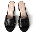 thumbnail image 3 of J. Adams Nori Mules for Women - Dressy Slip On Comfortable and Stylish Interlocking Straps Block Chunky Heeled Sandals, 3 of 7