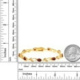 thumbnail image 4 of Gem Stone King 18K Yellow Gold Plated Silver Red Garnet and Diamond Greek Vine Oval Women's Tennis Bracelet for Women (5.26 Cttw, Gemstone Birthstone, 7 inch), 4 of 5