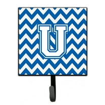 Carolines Treasures CJ1045-USH4 Letter U Chevron Blue and White Leash or Key Holder Single Hook multicolor