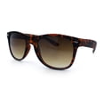 thumbnail image 4 of Rubberized Matte Tortoise Iconic Classic Horn Rim Hipster Sunglasses [Gradient Brown], 4 of 8