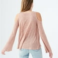 thumbnail image 2 of Aeropostale Womens Cold Shoulder Knit Blouse, Pink, Juniors, Medium, 2 of 2