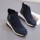 thumbnail image 4 of Nuevos zapatos de caña alta Plataforma de gamuza Tacón de cuña Cremallera lateral y botines de algodón Wmkox8yii sa1539, 4 of 7