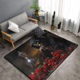 thumbnail image 2 of Elegant Rose Skull Shaggy Area Rug, Rugs for Living Room Bedroom Non Slip Door Mat Indoor Carpet Machine Washable Nursery Home Decor Floor Mats for Entryway 60x39in-#, 2 of 5