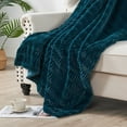 thumbnail image 5 of Home Soft Things Shaggy Wavy Faux Fur Throw Blanket with Micromink Back, Luxury Soft Cozy Plush Fluffy Fuzzy Reversible Thick Warm Throw Blanket, 50x60 inches, Teal, 5 of 11