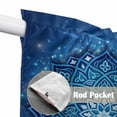 thumbnail image 4 of Blue Flowers Swag Curtains for Kitchen/Bedroom/Living Room, Farmhouse Boho Middle Century Floral Art Scalloped Curtains 63 Inch Long, Window Swag Topper Curtains Valances 2 Panels Set 36"x63", 4 of 8