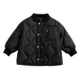 thumbnail image 2 of Xdegoge Toddler Girls Quilted Jacket Kids Lightweight Puffer Coat Button Down Long Sleeve Winter Fall Warm Outerwear, Size 7-8, 2 of 6