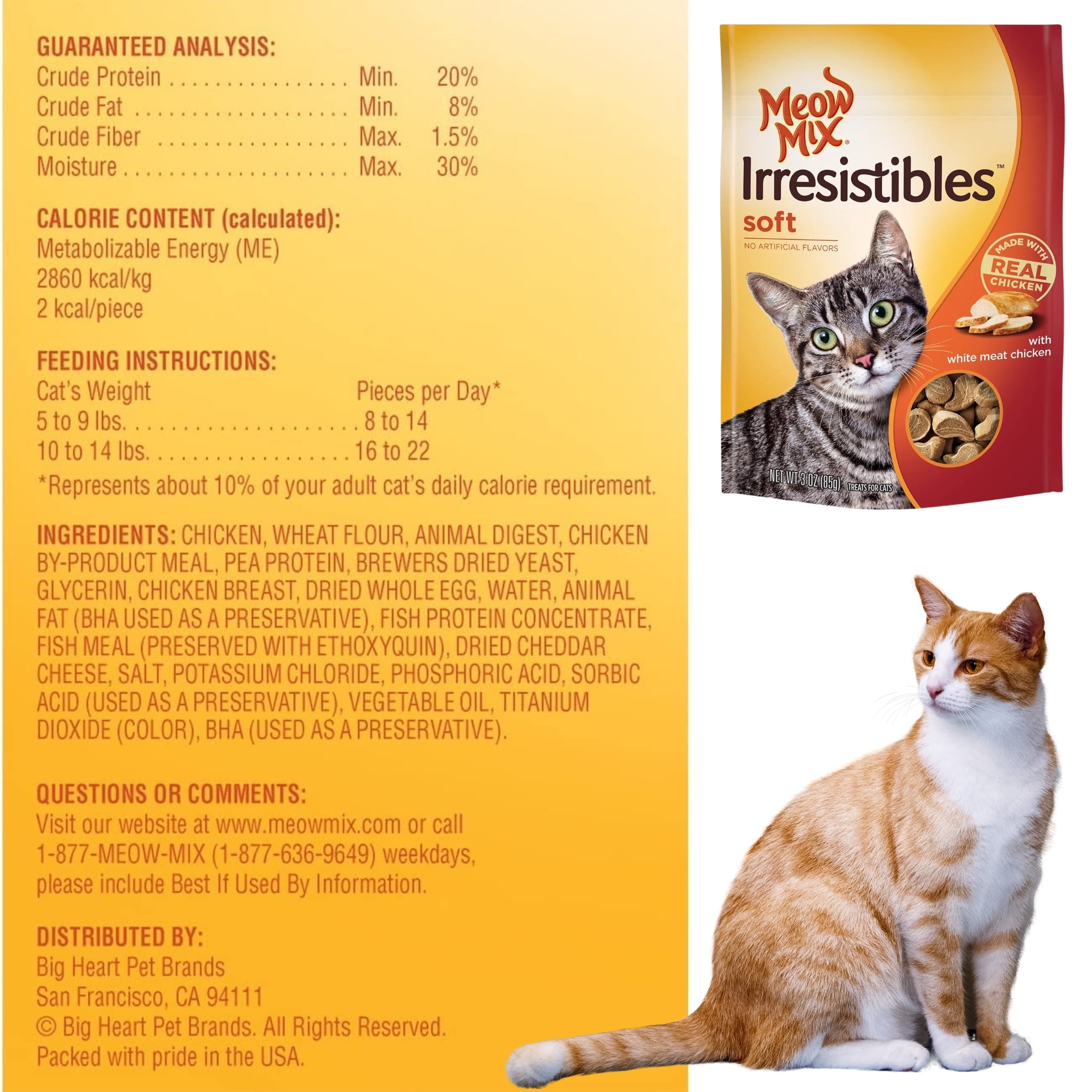 Meow Mix Treats for Cats, with White Meat Chicken, Soft