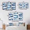 thumbnail image 4 of Designart "Classic Blue Waves in Abstract III" Fractals Wall Art Set Of 3 - Blue Fractals Canvas Set For Living Room Decor, 4 of 6