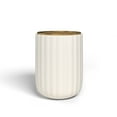 thumbnail image 2 of Beautiful Fluted Stoneware Bath Accessories 3-Piece Set by Drew Barrymore, Off White, 2 of 4