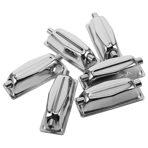 OUNONA 6pcs Double End Drum Lug Set For Snare Drum Metal Tension Lug Percussion Accessories Replacement Drum Metal Lug Silver