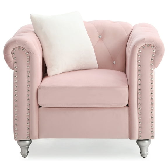 Passion Furniture PF-G864A-C Raisa Accent Chair, Pink