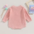 thumbnail image 7 of Okbabeha Baby Girl Chunky Sweater Knit Oversized Sweatshirt Romper Onesie Embroidery Crewneck Pullover Tops for Newborn, 7 of 7