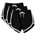 thumbnail image 2 of HAOTAGS Shorts for Women,Breathable Stretchy Waistband Home & Yoga 3- Pack Activewear Black XL, 2 of 7
