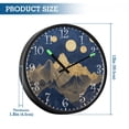 thumbnail image 3 of Voice Activated Clock with Glow Light 12 Inch Large Silent Wall Clock Battery Operated for Home Decor Gold-blue Mountains, 3 of 8