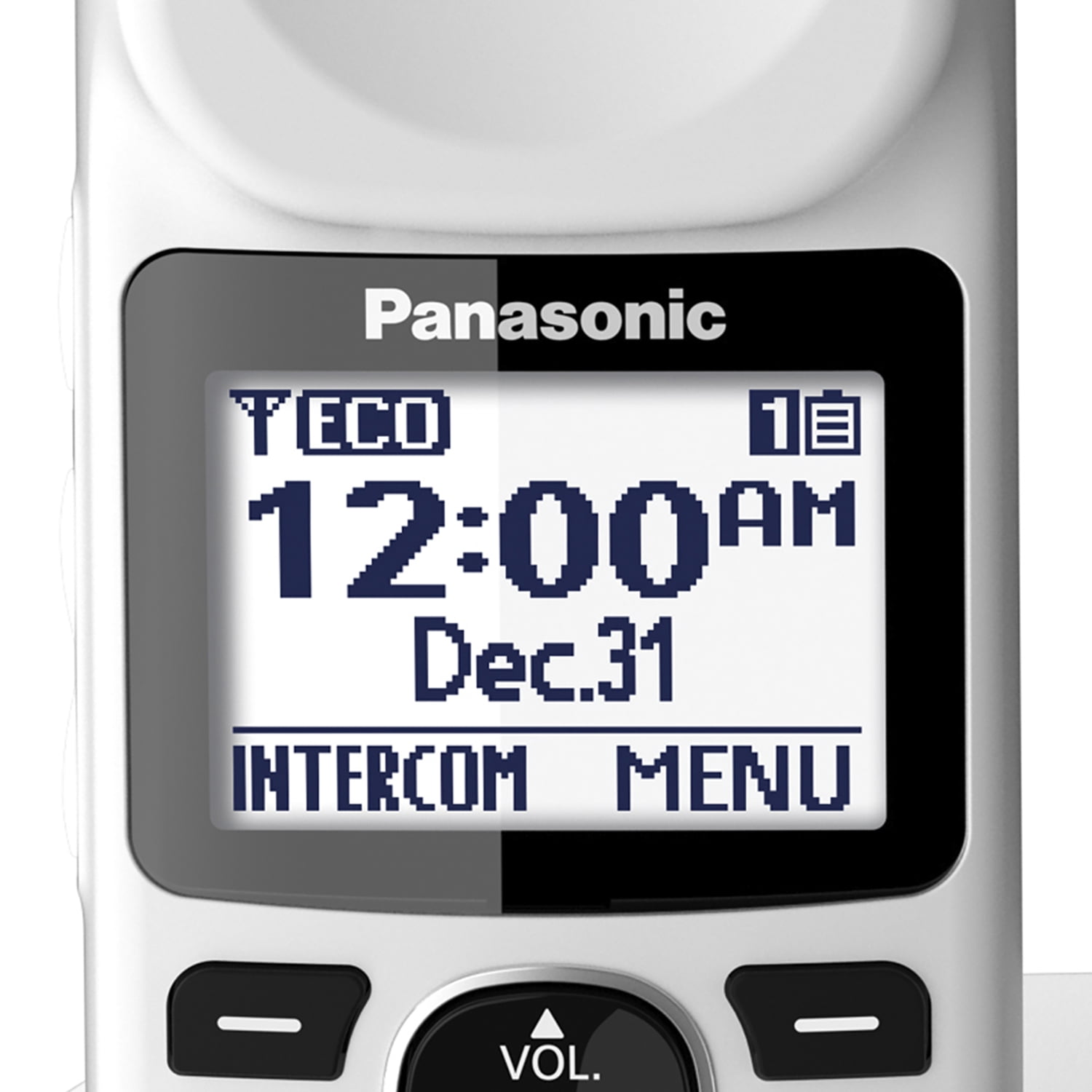 Panasonic DECT 6.0 Corded Cordless Amplified Phone with Answering Machine & Noise Reduction, White with Red Visual Ringer, KX-TGM420W