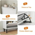 thumbnail image 6 of TROPOW Wooden Shoe Cabinet with 2 Flip Drawers - Space-Saving Design, Adjustable and Removable Shelf, Ample Storage Space, Durable Engineered Wood, for Entryway, Hallway,White, 6 of 7