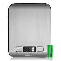 Etekcity Kitchen Scale, Digital Food Scale, 304 Stainless Steel, 11lb/5kg, Silver, EK6015
