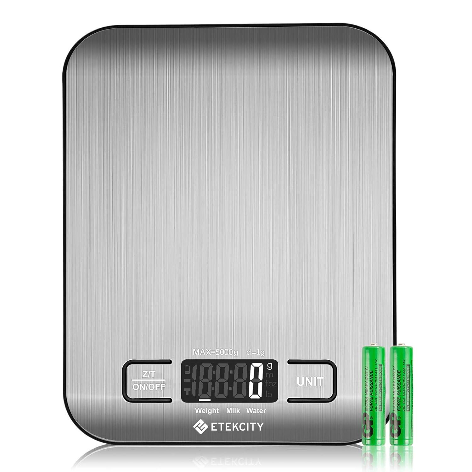 Etekcity Digital Food Scale, 11lb, Stainless Steel, Silver