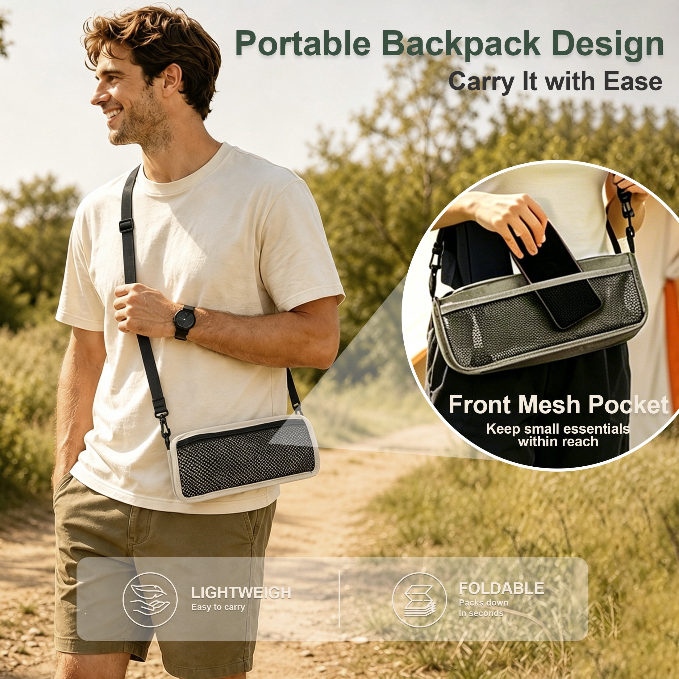 AILDEDE Foldable Backpack Stool – details