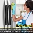 thumbnail image 2 of Refrigerator Door Handle Covers, 6PCS, Leather Kitchen Appliance Handle Covers, Keep Your Fridge Microwave Oven Stove or Dishwasher Clean, Stains Dirty Oils, Timesaver, Kitchen Decor (Black), 2 of 12
