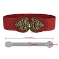 thumbnail image 3 of INSPIRE CHIC Women's Metal Symmetric Buckle Textured Elastic Cinch Belts Red One size, 3 of 4