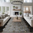thumbnail image 3 of 5'x8' Area Rugs, Ombre Gray Geometric Indoor Outdoor Area Rug for Living Room Bedroom, Modern Abstract Art Washable Bathroom Rugs Kitchen Floor Carpet Mats Home Decor Aesthetic, 3 of 8