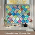 thumbnail image 2 of Stained Glass Window Privacy Film, 3D Static Cling Removable Window Clings, Heat Control Sun Blocking Window Film for Bathroom,Front Door,Home,Painted Four-Leaf Clover,29.5" x 78.7", 2 of 11