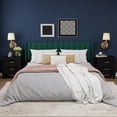 thumbnail image 3 of WJORATA Upholstered Platform King Size Bed Frame with Headboard Wooden Slats Support,Green, 3 of 6