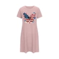 thumbnail image 4 of Uootdi Womens 4th of July Dresses Crew Neck Short Sleeve USA Print Sundresses Casual Loose Lightweight Soft Comfy Holiday Wear Gift, 4 of 6