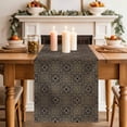 thumbnail image 4 of Vintage Abstract Cotton Linen Table Runner for Dining Kitchen, Traditional Geometric Pattern Dark Brown Wedding Outdoor Party Tablerunners, Dresser Scarf Coffee Tablecloth Runners 13x36 Inches, 4 of 9