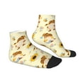 thumbnail image 3 of Bingfone Watercolor Bee Honey Honeycomb Bee Design Patterned Men'S Women'S Casual Cotton Socks, 3 of 9