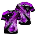 thumbnail image 5 of Personalized Bowling 3D Shirt, Custom Team Name and Name Bowler Gift shirt, 3D All Over Printed Shirt for Men Women (Red, S), 5 of 10