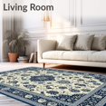 thumbnail image 2 of Flatwoven High Traffic Area Rug, Vintage Boho Blue Beige Area for, Non Slip, Stain Resistant, Washable Area Rugs for Living Room, Bedroom(White, 4X6), 2 of 8