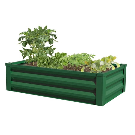 Greenes Fence 48" x 24" x 10" Green Steel and Metal Raised Garden Kit