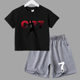 thumbnail image 3 of Traje deportivo de verano CR7 Ronaldo para niños de 2 a 14 años, conjunto de 2 piezas, camisetas de manga corta informales y pantalones cortos, conjuntos de ropa de ídolo para niños, 3 of 5