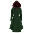 thumbnail image 3 of pbnbp Women's Hoodies Dresses Solid Button Down Plus Size Long Sleeve Winter Dress Casual Midi Swing Dress with Fleece Hood, 3 of 3