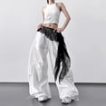 thumbnail image 6 of ManxiVoo Lace Wrap Asymmetrical Layered Skirt with Tie Waist Scarf Belt for Women Casual Wear, 6 of 7