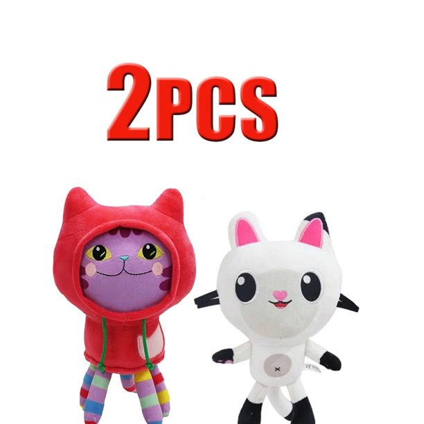 Oferta en casa de muñecas Gabby, juguete de felpa Mercat, animales de peluche de dibujos animados, gato sonriente, coche, gato, abrazo, muñecas para niñas, regalos de cumpleaños para niños
