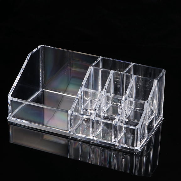 Mobutofu Cosmetics Storage Case 1Pack Acrylic Makeup Organizer for Vanity Desk Transparent Rectangular Shape