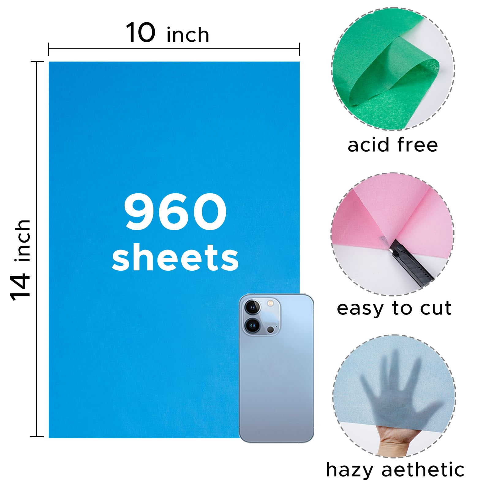 960 Sheets Colored Tissue Paper Bulk  14"x10" 30 Vibrant Colors - Include Acid Free Wrapping For Gift Bags Art Crafts Party Decors Valentine Birthday Wedding Xtmas