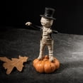thumbnail image 4 of Vintage Halloween Decor Mini Resin Figures, Mummy-Wrapped Pumpkin Resin Ornament with Spooky Festive Face for Desktop Shelf Party Ghost Festival, Cute Halloween Decor, Spooky Miniature, 4 of 5