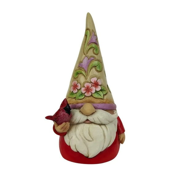 Enesco Jim Shore Heartwood Creek Gnome with Cardinal Figurine