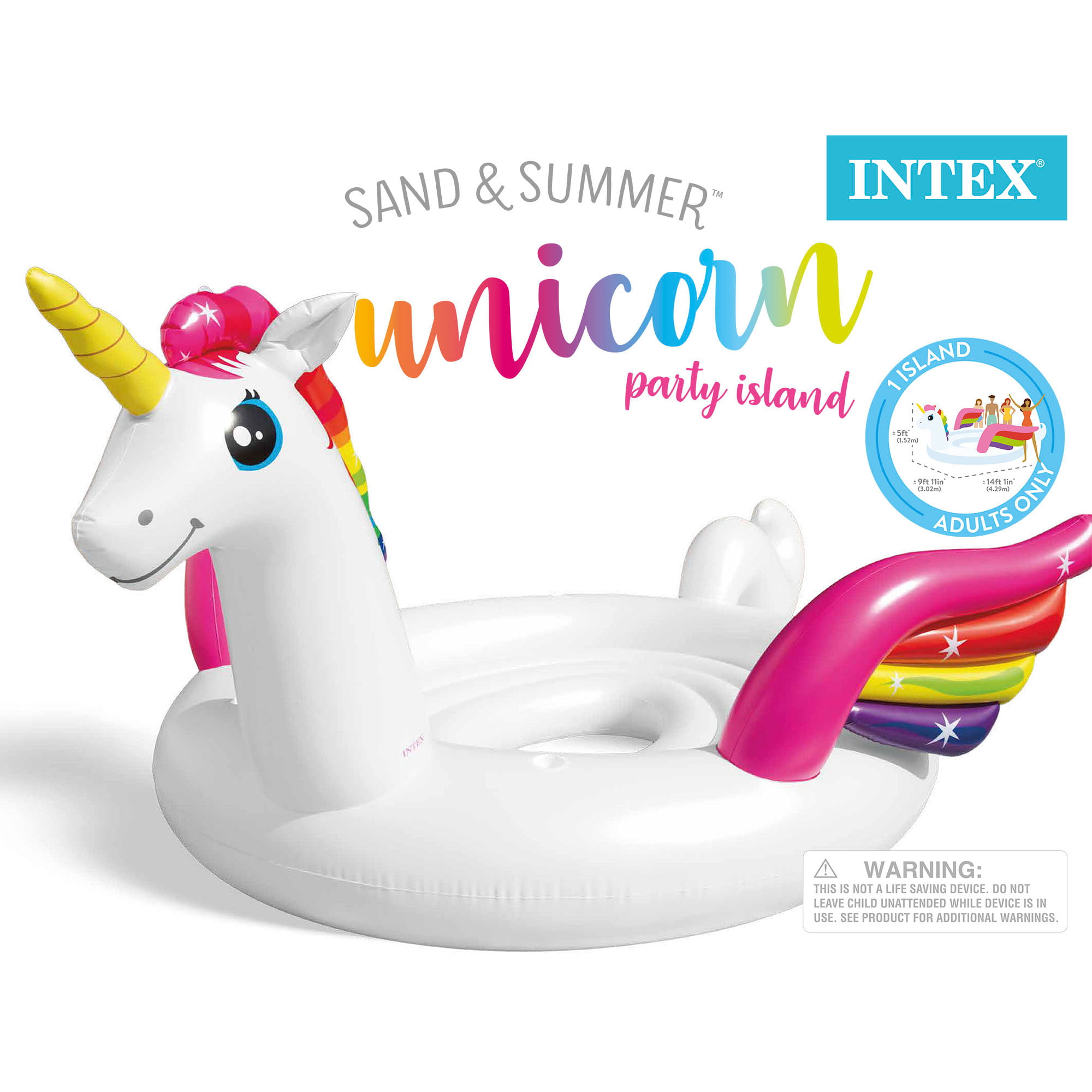 Intex 57296EP 14ft x 9ft Giant Inflatable Unicorn Pool Lake Party Island  Float - Walmart.com