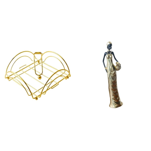Servilletero,Servilletero Soporte para pañuelos de papel de mesa,Figura de escritorio,Figuritas africanas,artesanías,artículos de escritorio coleccionables,Estatua de dama tribal,pieza de