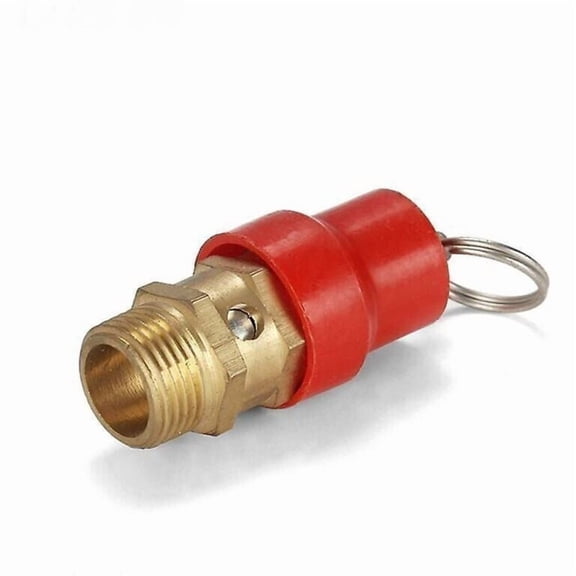 Air Compressor Safety Valve G1/4 Male 8kg Pressure Setting with Red Cap - 1 Pack