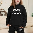 thumbnail image 2 of Landzoo Children's Hoodie Set With Bow Print Beautiful Warm Girls Clothing Sets, 2 of 4