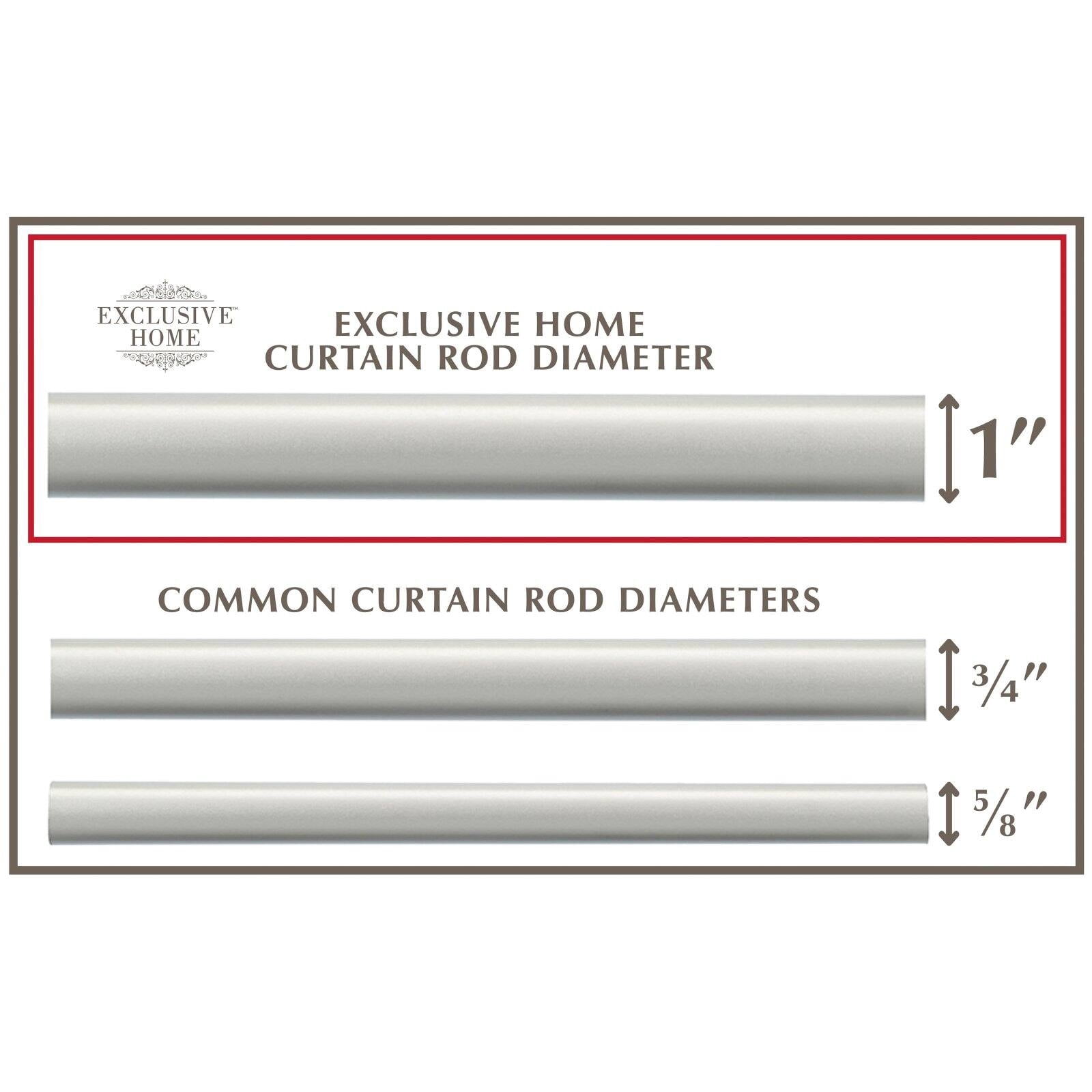 Exclusive Home Rings 1" Curtain Rod and Finial Set, Matte Silver, Adjustable 36"-72"