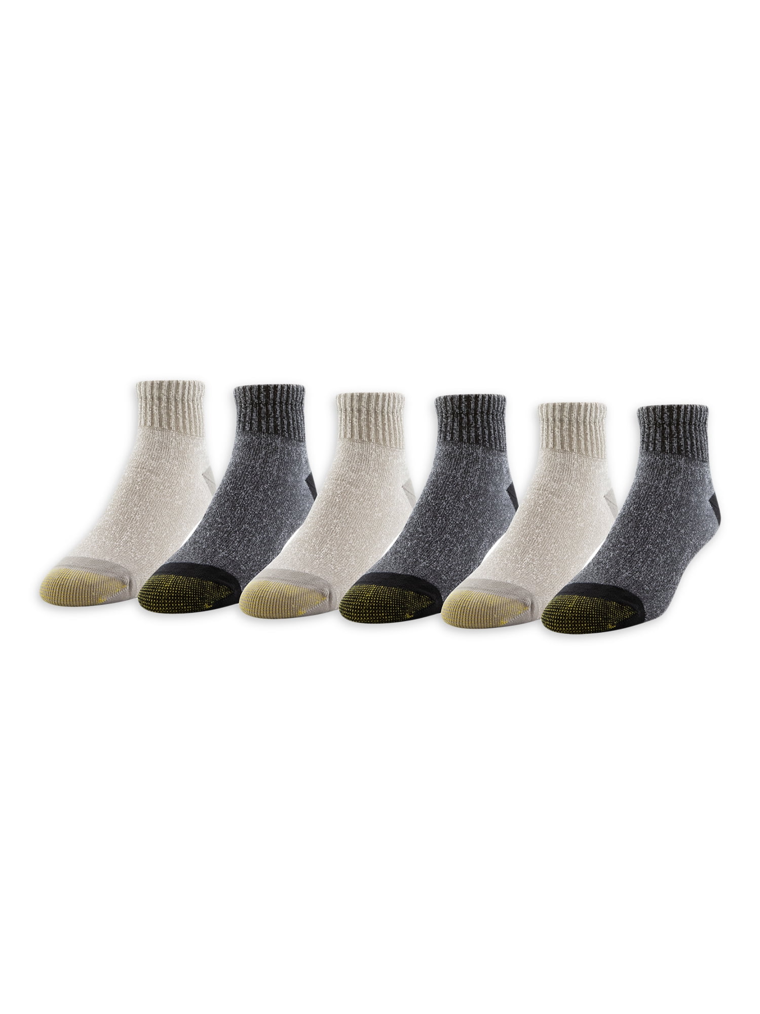 GOLDTOE Edition Men's Hiker Cushion Quarter Socks, 6-Pack
