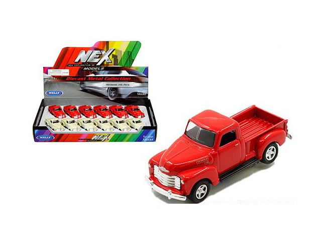 12 pack 1953 Chevy 3100 Pickup Truck 1:60 Welly 3 inch Red and Cream 